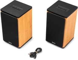 Draadloze speakers - Audizio BS20 speakerset - Luidspreker boxen met Bluetooth - Oplaadbare accu - Bamboe — thumbnail 10