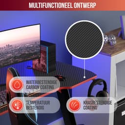 Avalo Gaming Bureau - 100x60x75 CM - Game Desk - Tafel - Zwart — thumbnail 5