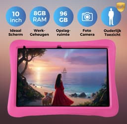 Kindertablet 10 inch – Tablet Kids – 96 GB - Tablet Kinderen – Kindertablet vanaf 3 jaar – 6000mAh - Ouderlijk Toezicht – Android 15 – Roze – 2026 Model - WiseQ — thumbnail 5
