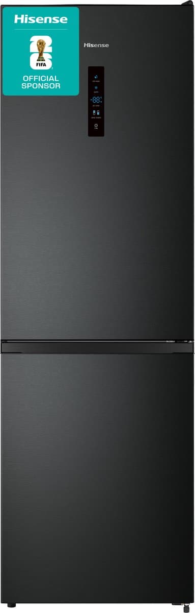 Hisense RB390N4BFC - Koel-vriescombinatie - 300 liter - No Frost - Inverter Compressor - Zwart - Energieklasse C - 35 dB - Super Cool & FastFreeze — afbeelding 1