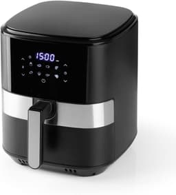 Aurixi® Airfryer xl - Airfryer xxl - Heteluchtfriteuse - 6,2 Liter - 8 programma's - roestvrij staal/zwart - 30cm x 39cm x 34cm — thumbnail 7