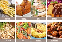 Aurixi® Airfryer xl - Airfryer xxl - Heteluchtfriteuse - 6,2 Liter - 8 programma's - roestvrij staal/zwart - 30cm x 39cm x 34cm — thumbnail 3