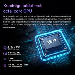 Hotlight C108 - Android 16 Tablet - 10.1 inch - 30(6+24)GB RAM/128GB ROM - Gemini AI - Wifi 6 - Met Toetsenbord, Muis, Oordopjes & Bescherming – Zwart — thumbnail 5