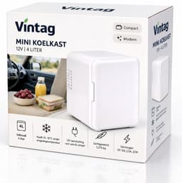 Reiskoelkast - Campingkoelkast - 4L - Wit - Compact - Camping koelkast - Bar koelkastje — thumbnail 5