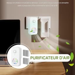 Luchtreiniger met negatieve ionen voor thuis en huisdieren | Luchtreiniger voor grote ruimtes - met stil, geurverminderend filter voor slaapkamer, kantoor, keuken, garage en badkamer — thumbnail 4