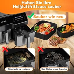 Airfryer Accessoires Set 28-delig – Geschikt voor Tefal EY9018 Dual Easy Fry, Tower T17099, Salter EK5729 – Dual Basket 3,1L & 5,2L – Inclusief Siliconen Bakvormen & Spiesen — thumbnail 3