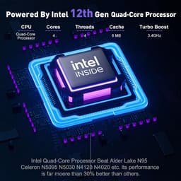 Acemagic LX15 Laptop - 15,6 inch - Intel N95 processor tot 3,4 GHz - 16GB DDR4 RAM 512GB SSD - Windows 11 Pro - WiFi 5 - BT5.0 - Notebook Grijs — thumbnail 7