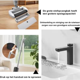 Alles-in-één vloerreiniger – 180W 3-in-1 draadloze stofzuiger, dweil & droogreiniger, elektrische dweil voor meerdere oppervlakken (nat/droog), sproeifunctie en stofzuigfunctie, dubbel tanksysteem, 60 minuten gebruiksduur, gemotoriseerde turbokop — thumbnail 6