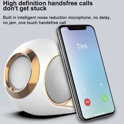 Gigicial Bluetooth-luidspreker - Draagbare luidspreker - Bluetooth V5.0 en 3D-stereogeluid - Enkel apparaat - Witte draadloze Bluetooth-luidspreker — thumbnail 2