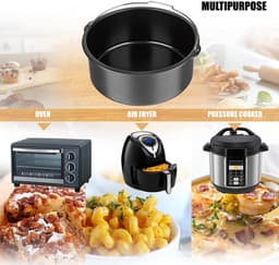 Bakpan Voor Drukpan Airfryer En Oven - Bakblik Airfryer Accessoire - Geschikt Voor 3 QT Tot 5 QT Drukpannen En 3 QT 5.3 QT Airfryers - Geschikt voor InstantPot COSORI Ninja Foodi Gowise Philips NuWave Power Farberware En Meer — thumbnail 3