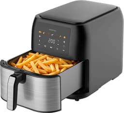 Inventum GF801HLDB Airfryer XXL - 8L - 7 programma's - 80-200 °C - Tot 6 personen - Zwart/RVS — thumbnail 1