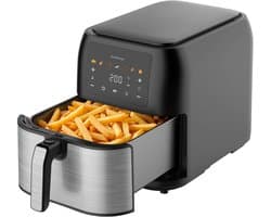 Inventum GF801HLDB Airfryer XXL - 8L - 7 programma's - 80-200 °C - Tot 6 personen - Zwart/RVS