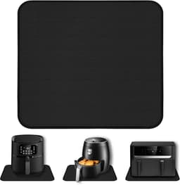 Hittebestendige matten - 45*38cm - Siliconen aanrechtbeschermer - Vuurvaste onderlegger - Hittebeschermingsmat - Dikke aanrechtbeschermer - Antislipglasvezel - Voor airfryer, koffiezetapparaat, broodrooster - Zwart — thumbnail 1
