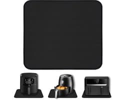 Hittebestendige matten - 45*38cm - Siliconen aanrechtbeschermer - Vuurvaste onderlegger - Hittebeschermingsmat - Dikke aanrechtbeschermer - Antislipglasvezel - Voor airfryer, koffiezetapparaat, broodrooster - Zwart