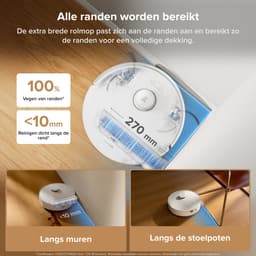 Roborock Qrevo Curv 2 Flow-Robotstofzuiger met dweilfunctie-SpiraFlow Realtime Zelfreinigende Rolmop-20.000 Pa-Dual Zero-Tangle-Systeem-AI Obstakelvermijding-Warmtewas dweil-tapijtbescherming — thumbnail 3