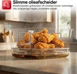 Turbotronic AFG6 Airfryer XXL met glazen bak- BPA & PFAS Vrij - 6L - Heteluchtfriteuse - Dual Heating - 50ºC tot 180ºC - 8 Kookprogramma's - Zwart — thumbnail 7