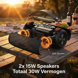 SyncGear Bluetooth Speaker 30W – Draagbare Draadloze Speaker met RGB Lichtshow - Muziekbox - Tot 20 uur - Geluidsbox - Zwart — thumbnail 6