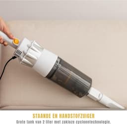 DYNA® Steelstofzuiger met snoer - Steelstofzuiger - Stofzuiger - Wit - ‎‎56cm x 15cm x 15cm — thumbnail 4