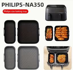2-Pack Anti-aanbak Siliconen Bakplaat voor Philips NA350-3000 | Makkelijk Schoon te Maken, Geschikt voor Airfryers, Ovens en Magnetrons — thumbnail 3