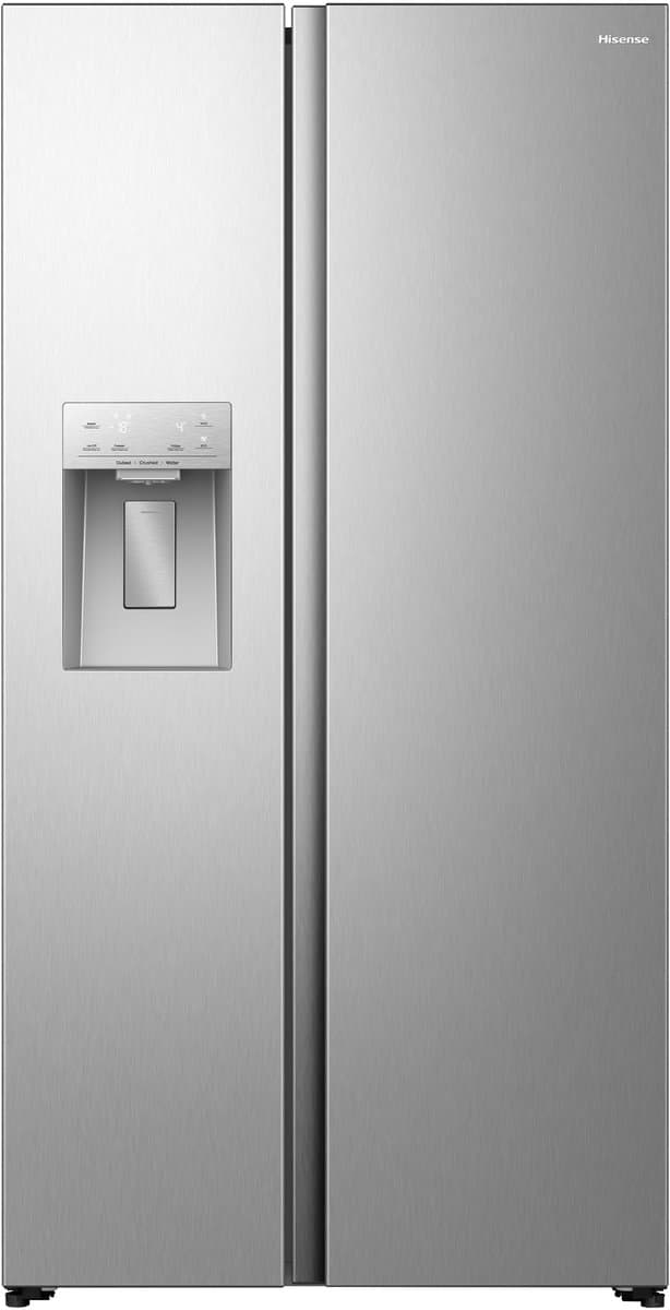 Hisense RS5P528STIE - Amerikaanse koelkast - RVS - No-Frost - 178 cm hoog - 528 liter - Energielabel E - Invriesvermogen 10 kg/24u - Geluidsniveau 40 dB(A) - IJs- en waterdispenser - LED Display - FastFreeze - Deuralarm - Interverter Compressor — afbeelding 1