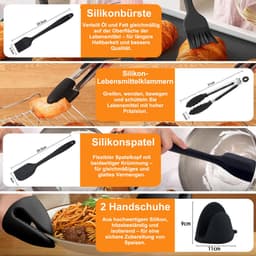 Airfryer accessoires voor Philips Dual Basket 3000/5000 Serie – 28 delig – geschikt voor 3L & 6L – BPA-vrij siliconen – 304 roestvrij staal – grillrek – spiezen – vaatwasserbestendig – inclusief muffinvormpjes — thumbnail 3