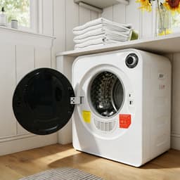 Re-purelife® wasdroger 4 kg met 4 programma's - compacte kledingdroger van roestvrij staal en PCM-behuizing - stapelbare droogtrommel met koelfunctie en wandmontage - wit 49,5 × 41,5 × 59,5 cm — thumbnail 7