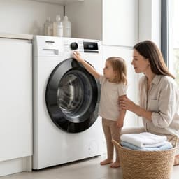 Heinner Slim Wasmachine - 6 kg - 1200 tpm - Energieklasse A - Inverter Motor - 15 Programma's met Stoomfunctie - Smalle Wasmachine 45 cm Diep - Wit - 5 Jaar Garantie — thumbnail 11
