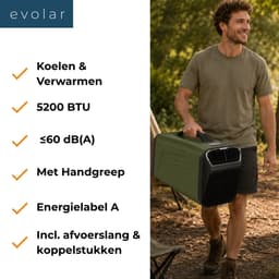 Evolar Mobiele Airco - Caravan / Camping / Tent - Koelen & Verwarmen - 5200 BTU - Mini Airco - EVO-CA05CHGR — thumbnail 9
