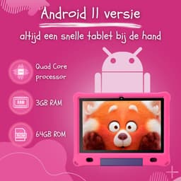 CosmoToys® Kids Tablet - Kindertablet - Tablet Kinderen - Vanaf 3 Jaar - Speelgoed voor in de Auto & Onderweg - 10 Inch - Android 12 - Ouderlijk Toezicht - 6000 mAh - Roze — thumbnail 2
