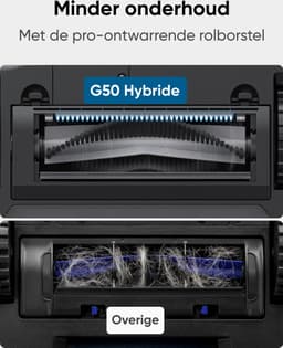 eufy G50 Hybride Robotstofzuiger met 4.000 Pa Sterke Zuigkracht, Dynamische Navigatie, Proontwarrende Kam, Rolborstel, Dweilpad voor Lichte Oppervlakte Reiniging, Ideaal voor Huisdierhaar, Harde Vloeren, Tapijt — thumbnail 2