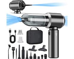 Sander Shop 2-in-1 handstofzuiger accu, 15000PA handstofzuiger, draadloos, autostofzuiger, sterk, 3 snelheden 80.000 tpm elektrische stofblazer persluchtspray voor het reinigen van auto, keuken, pc, bank, kantoo