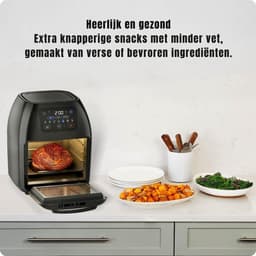 Aurixi® Airfryer xl - Airfryer xxl - Heteluchtfriteuse -10 Liter - XL familiemaat - Zwart- 31cm x 31cm x 38cm ‎ — thumbnail 8