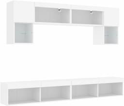 Zesdelige Zwevende TV-Wandset met Ingebouwde LED-Verlichting — thumbnail 1