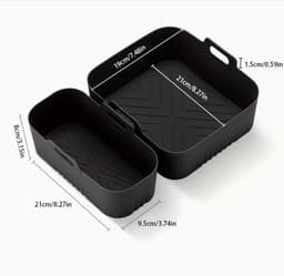2-Pack Anti-aanbak Siliconen Bakplaat voor Philips NA350-3000 | Makkelijk Schoon te Maken, Geschikt voor Airfryers, Ovens en Magnetrons — thumbnail 4