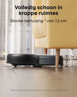 eufy Auto-Empty C10, slanke behuizing van 7,2 cm, tapijtreiniger, edge expansion borstel, automatisch legen, point laser en multi-infrarood navigatie — thumbnail 3