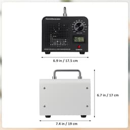 160 Ozongenerator voor Thuisgebruik (60 g/u) – Draagbare Luchtreiniger met Timer, Bereik van 400 m³/u – Compacte Luchtreiniger voor in Huis, Verwijdert Rook, Huisdiergeuren en Muffe Luchtjes – EU-stekker — thumbnail 6