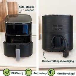 Vivid Green Airfryer 5L - Tot 4 Personen - PFAS-vrij - 12 Programma's - Digitaal Display — thumbnail 8