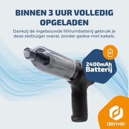 Denver Stofzuiger - Kruimeldief - Auto stofzuiger - Air Duster - 6 opzetstukken - Zuigen en blazen - Handstofzuiger - Stofreiniger - HVC45 — thumbnail 2