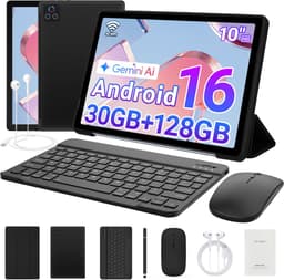 Hotlight C108 - Android 16 Tablet - 10.1 inch Kindertablet - 30(6+24)GB RAM/128GB ROM - - Gemini AI - Wifi 6 - Tablet Met Toetsenbord, Muis, Oordopjes & Bescherming — thumbnail 1