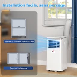 HOMCOM Draagbare airconditioner - ABS - 35 x 34,8 x 70 cm - Wit — thumbnail 10