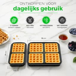 Wafelvormen geschikt voor Philips Airfryer 5000 serie en 3000 serie – Airfryer Accessoires voor dubbele airfryer – Wafel bakvorm - Alternatief voor wafelijzer en wafelmaker — thumbnail 3