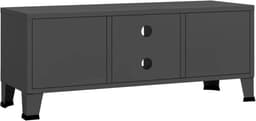 TV-kast Metaal - Industriële Kast - Woonkamer Opbergen - Met Deuren Ventilatie - 105 x 35 x 42 cm - Antraciet — thumbnail 4
