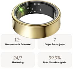 Focus® S2 Smart Ring - Mat Goud - Maat 6 - Hartslag - Menstruatiecyclus - Slaap Monitor - Slimme Ring - Sport Prestatie - Stappenteller -IP68 Waterdicht - O2 Meting - Dames - Heren - Wearables - Oplaad Case - beschermring — thumbnail 6