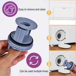 pluizenfilter - geschikt voor geschikt voor Bosch Siemens 00647920 - 00605010 - Vervanging plug WM1095 - WM1065 - WD7205 - filterdop pluizenfilter - blauw — thumbnail 6