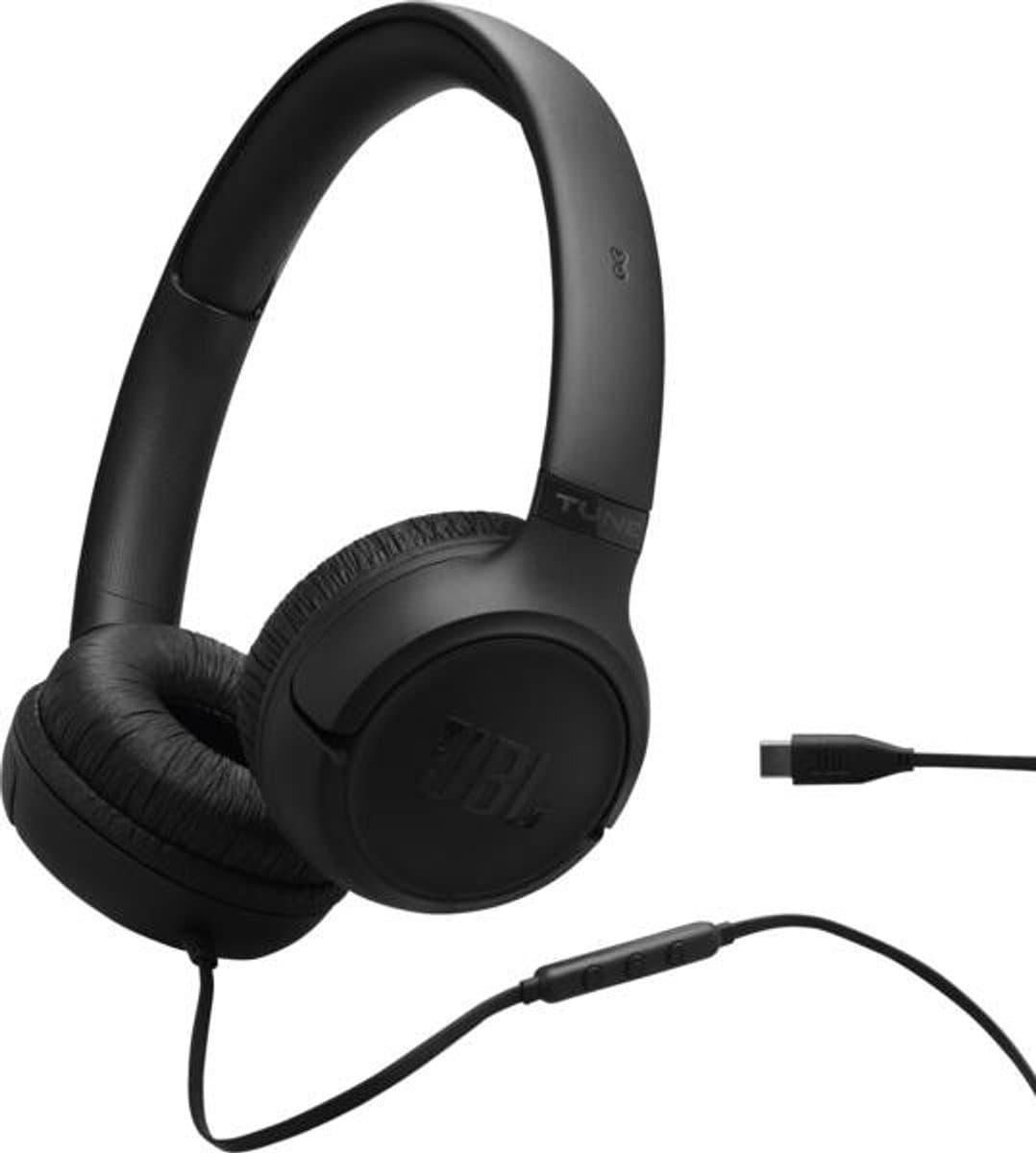 JBL Tune 530 USB-C - USB C Koptelefoon - Bedrade On-ear Headset voor iPhone 15, 16 & 17 - Met Microfoon - JBL Pure Bass - Samsung & Laptop - Zwart — afbeelding 1