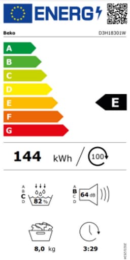 BEKO D3H18301W 8KG WARMTEPOMPDROGER — thumbnail 2