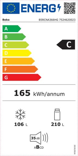 Beko B5RCNA366HG Vrijstaand 316 l Grijs — thumbnail 2