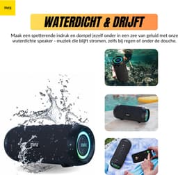 Mifa A90 - Bluetooth Speaker - Krachtig Stereo geluid - 60 Watt - Diepe Bass - Waterdicht - Draagbaar - 24u afspeeltijd - Bluetooth 5.0 - Draadloos – Zwart — thumbnail 3