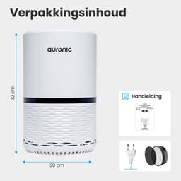 Auronic Luchtreiniger - 12 m² - Air Purifier met HEPA Filter - Verwijdert 99,97% - 25W - 3 Standen - Wit — thumbnail 9