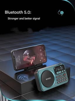 Crrynuo - F22 Bluetooth-Luidspreker - FM-Radio - Draagbaar - Blauw - Multifunctionele Kaart - USB - Externe Opname​ — thumbnail 9